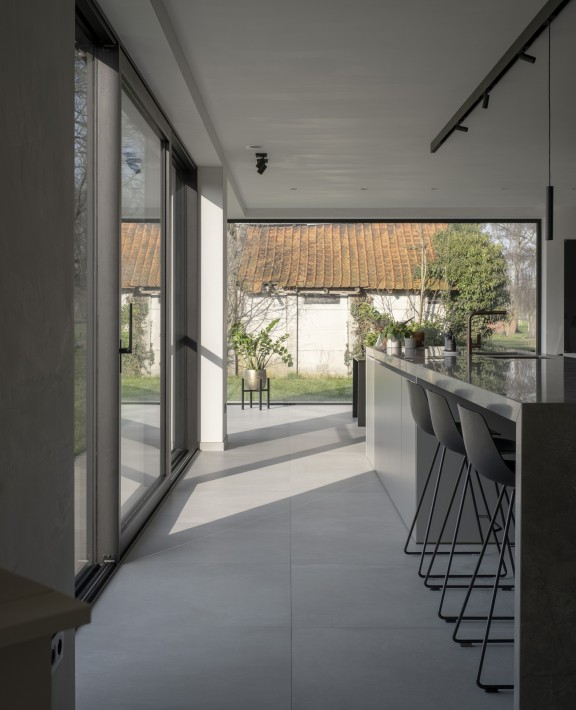 Keuken met betonlook vloer